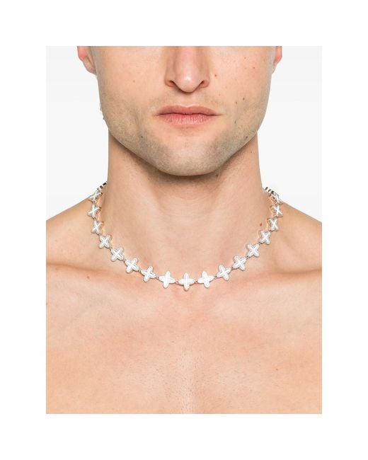 DARKAI Metallic Clover Necklace for men