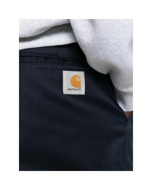 Carhartt Blue Logo-Patch Straight-Leg Trousers for men