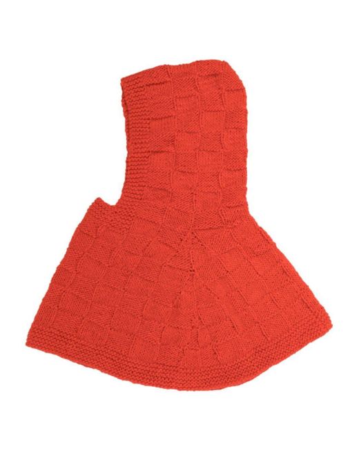 Kiko Kostadinov Red Crochet-knit Virgin Wool Blend Balaclava for men