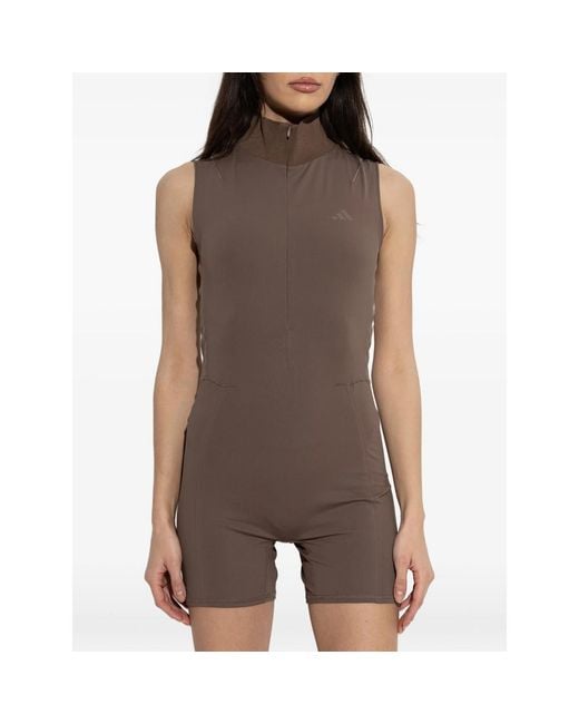 Adidas X Entire Studios Brown X Entire Studios High-Neck Sleeveless Jumpsuit