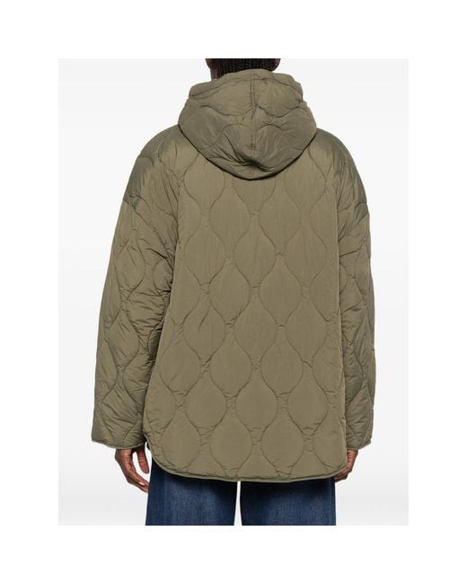 Closed Green Quilted Hooded Jacket