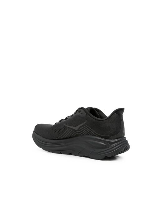 Hoka One One Black Clifton 11 Lace-Up Fastening Sneakers for men