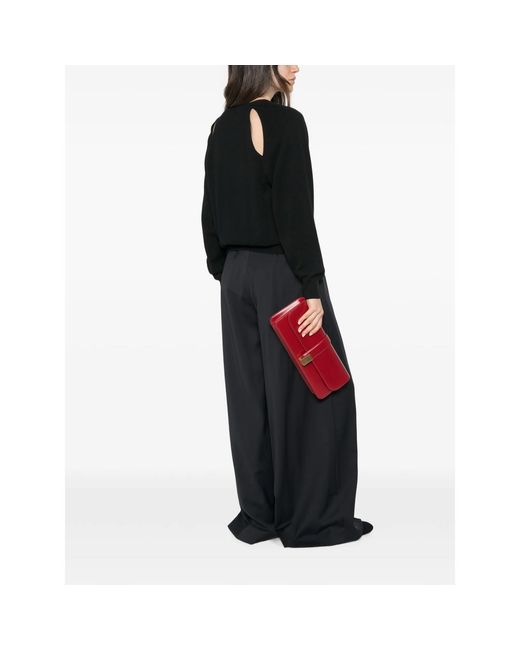 Lisa Yang Black Cambrie Cut-Out Raglan-Sleeve Sweater