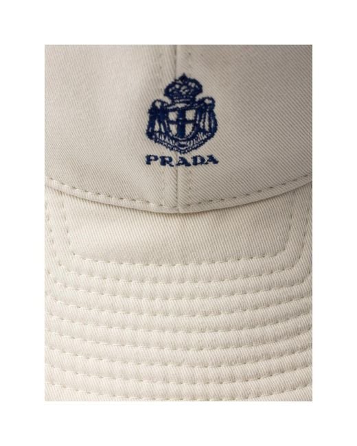 Prada White Neutrals Hats for men