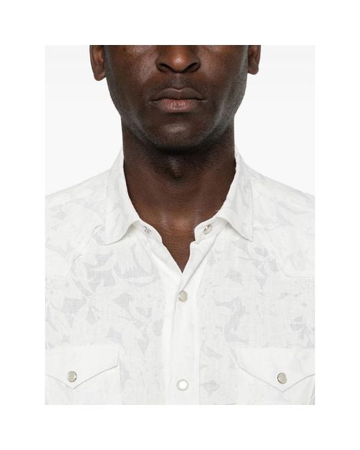 Barba Napoli White Chest-Pocket Shirt for men