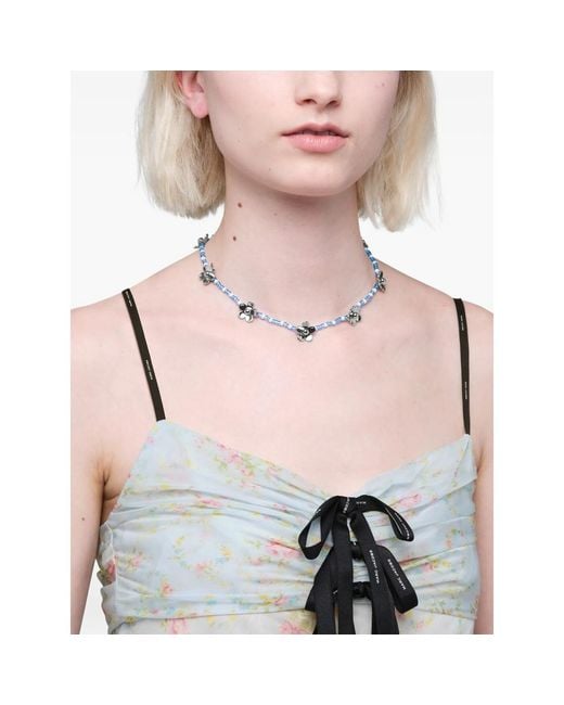 Marc Jacobs Metallic Necklace Daisy Beaded