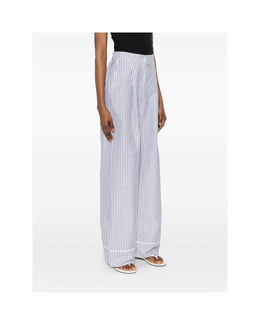 Riviera Purple Striped-Pattern Pants