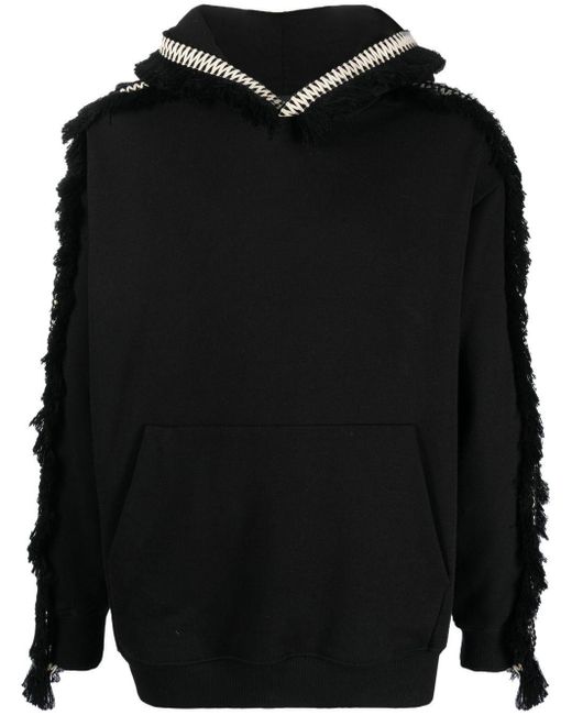 RITOS Black Embroidered-Detail Hoodie for men