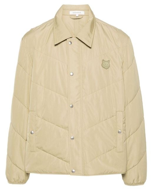 Maison Kitsuné Natural Bold Fox Head Quilted Jacket for men