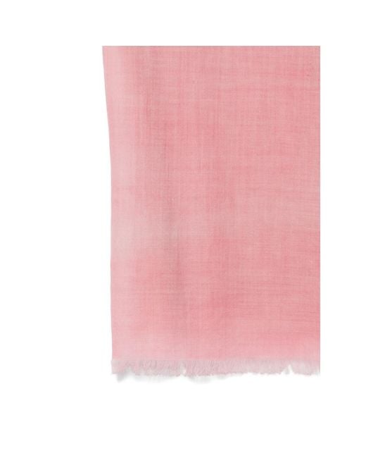 D'Aniello Pink Fringed Ombré-Effect Scarf