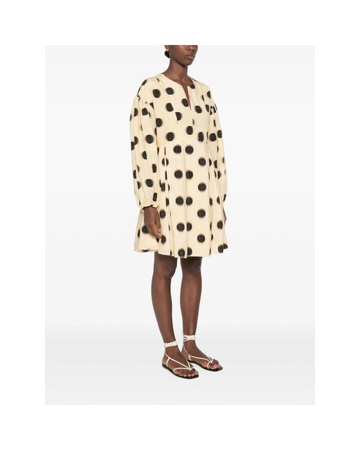 Stine Goya Natural Polka-Dot Balloon-Sleeve Dress