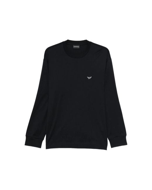 Emporio Armani Black Long Sleeve T-Shirt for men