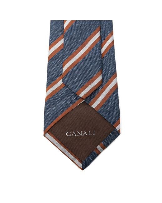Canali Blue Tie Silk-Linen for men