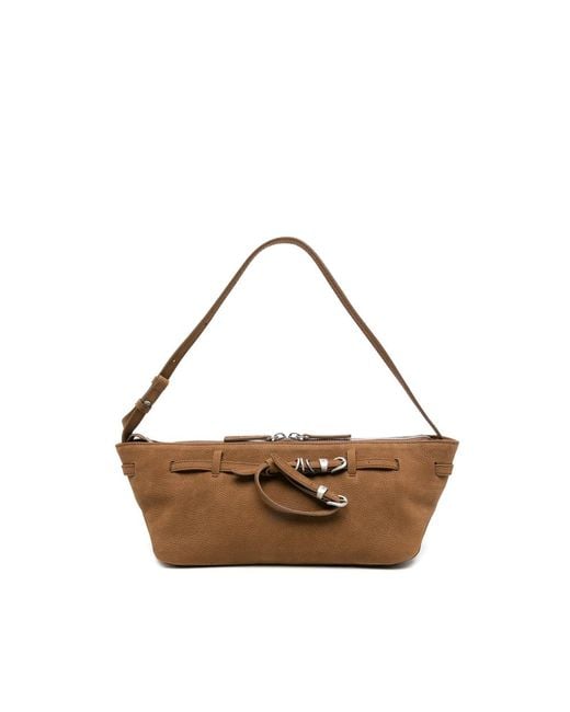 MARGE SHERWOOD Brown Buckle Shoulder Bag