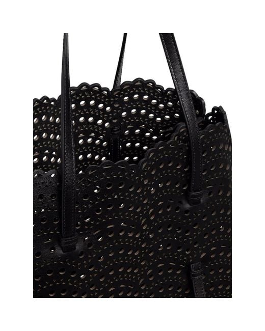 Alaïa Black 37 Mina Leather Tote Bag