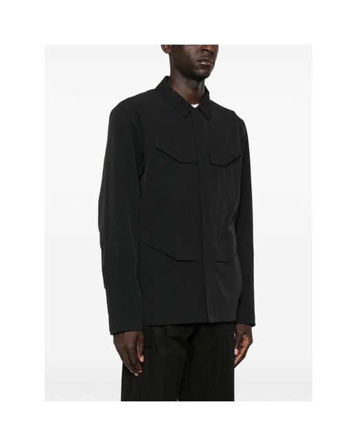 Veilance Black Stretch Shirt Jacket for men