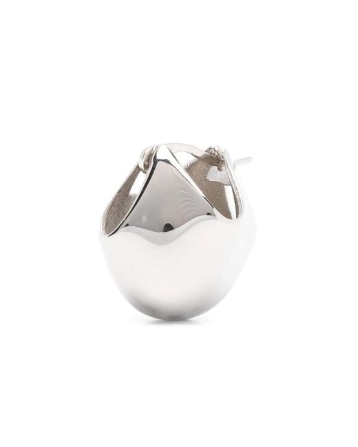 Khaite White Small Lotus Polished Earrings