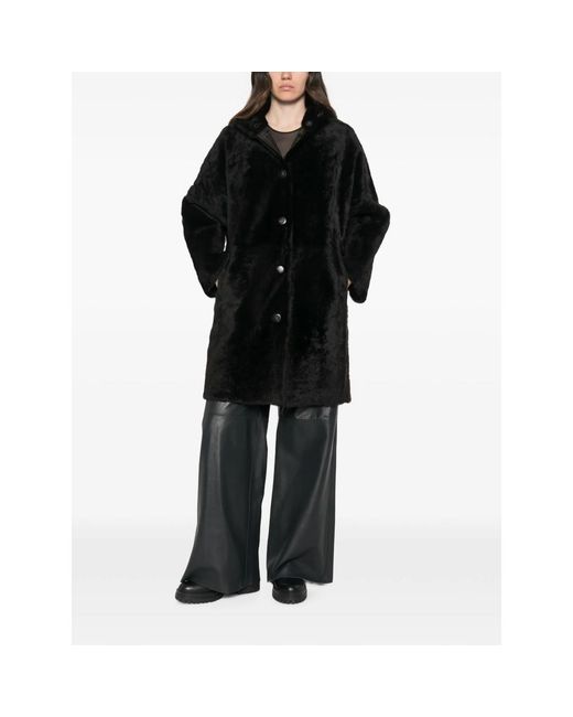 Yves Salomon Black Reversible Shearling Jacket