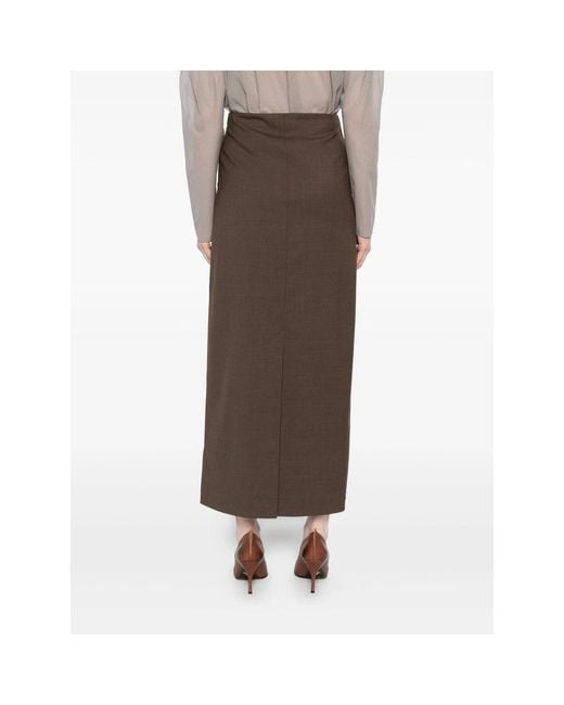 Loulou de Saison Brown Wool Maxi Skirt