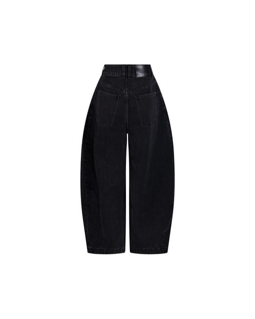 LAMRONS Black Barrel-Leg Jeans