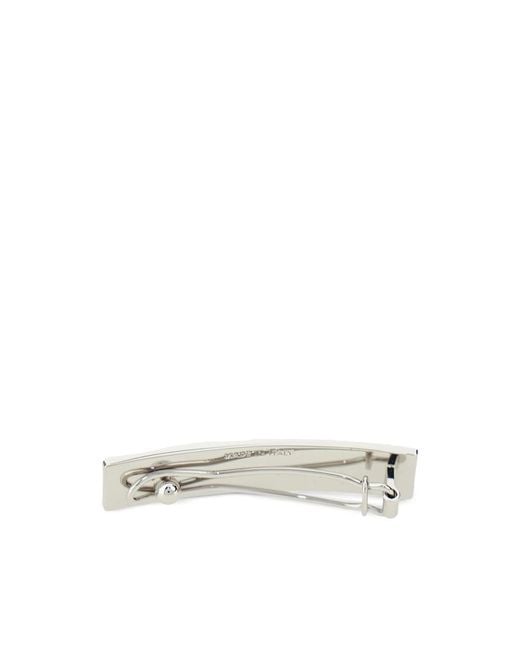 MM6 by Maison Margiela White Logo-Engraved Hair Clip