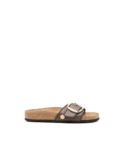 Birkenstock Brown Madrid Big Buckle Raffia Sandals for men