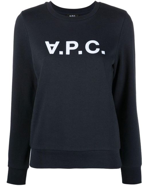 A.P.C. Black Vpc Logo-Print Cotton Sweatshirt