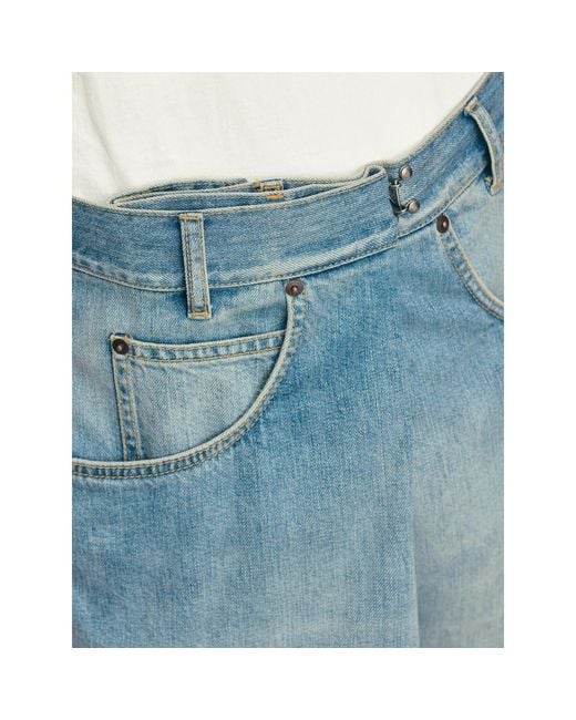 Maison Margiela Blue Wrap-Front Faded Jeans for men