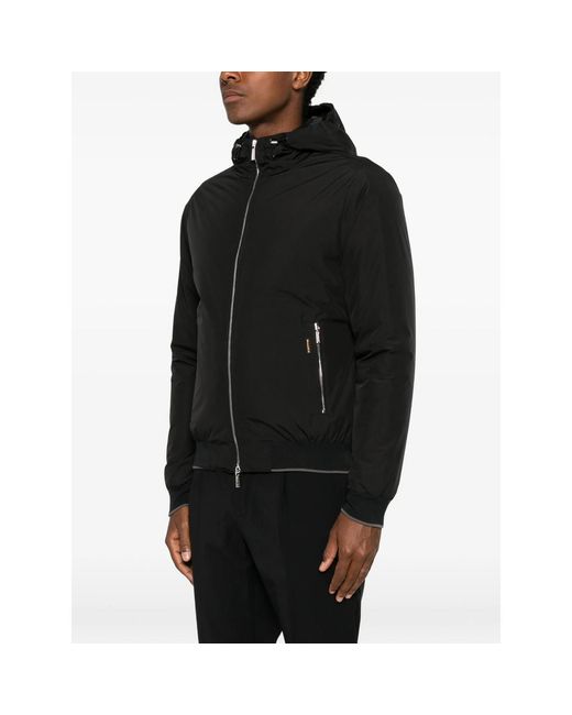 Moorer Black Oniro Hooded Jacket for men
