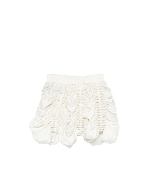 RAXXY White Draped Mini Skirt