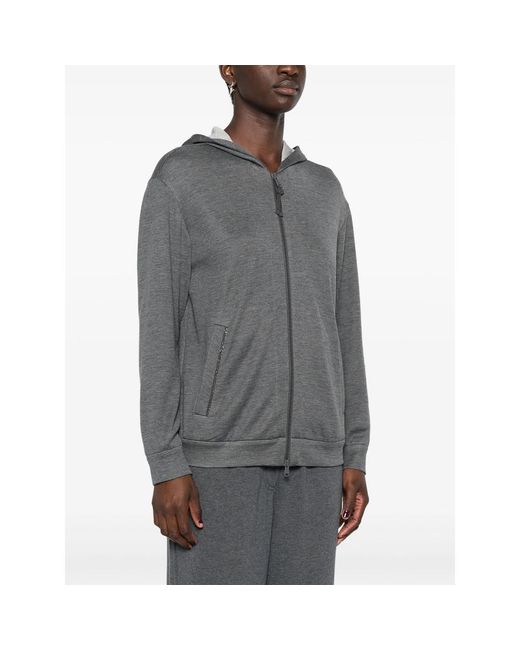 Brunello Cucinelli Green Hooded Sweatshirt Dark Silk-Cotton