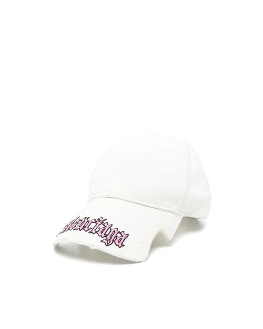 Balenciaga White Logo-Embroidered Baseball Cap for men