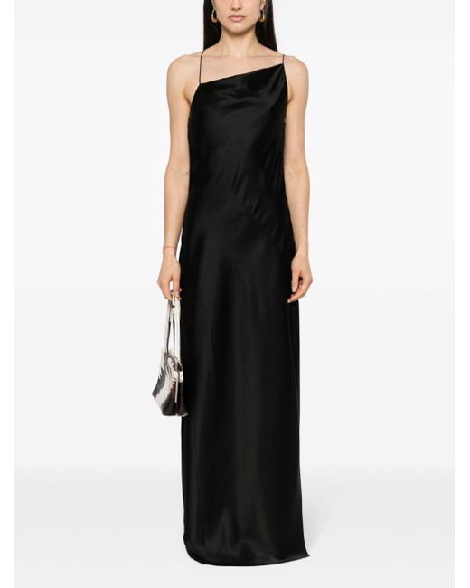 Calvin Klein Black Naia Asymmetric Slip Maxi Dress