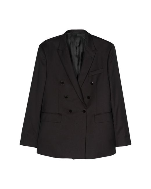 Reveres 1949 Black Double-Breasted Blazer for men