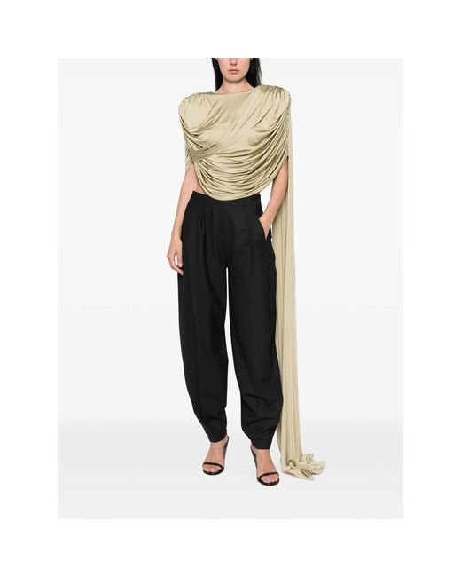 DARKPARK Black Taylor Button-Embellished Pleated Trousers