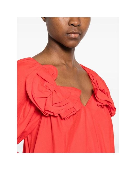 Stine Goya Red Dress With Ruffles And Bow