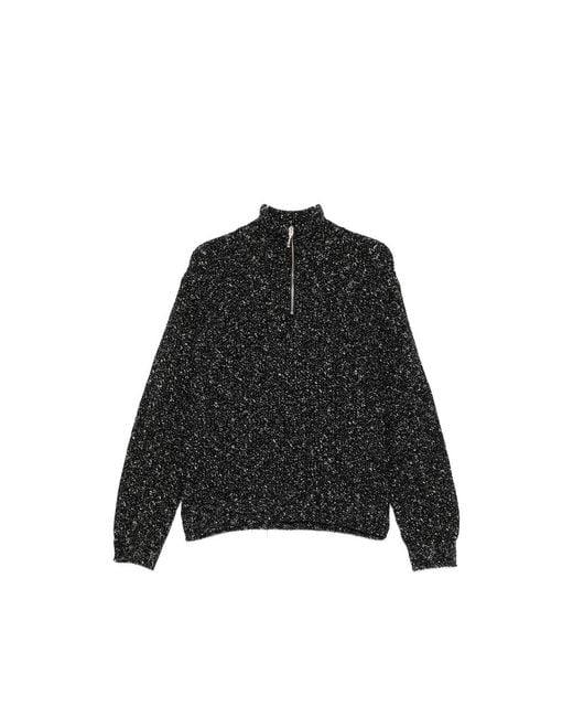 Ernest W. Baker Black Quarter-Zip Sweater for men
