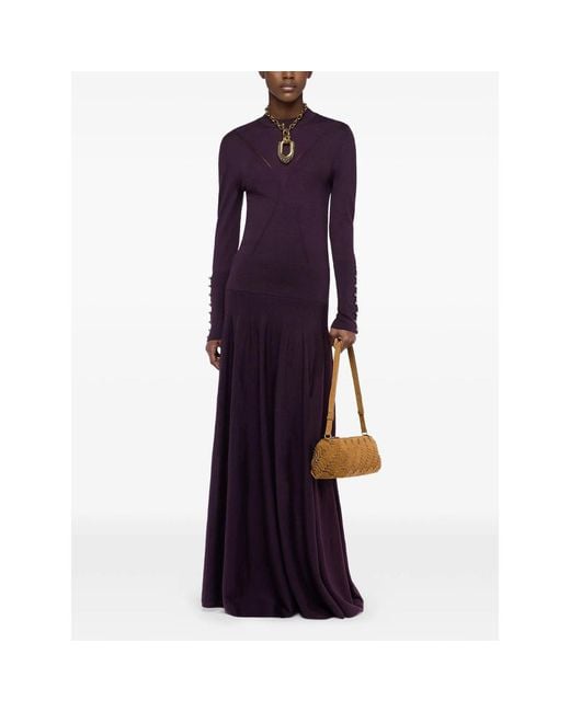 Rabanne Purple Knit Maxi Skirt