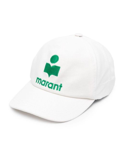 Isabel Marant White Tyron Logo-Embroidered Cap for men