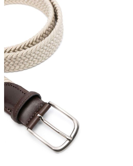 Eraldo Natural Leather-Trim Interwoven Belt for men