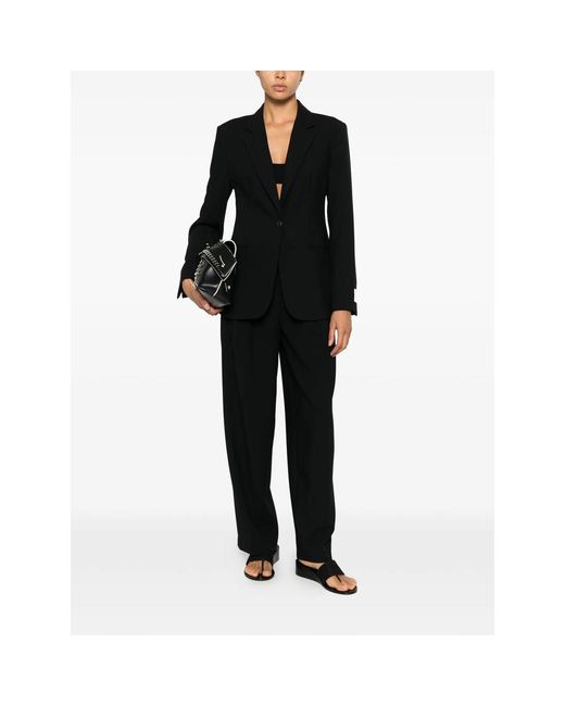Calvin Klein Black Single-Breasted Logo-Patch Jacket