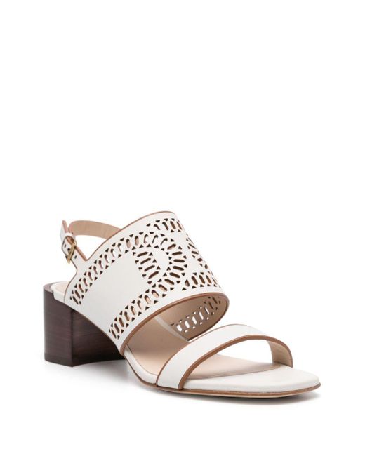 Tod's White Catena 65mm Sandals