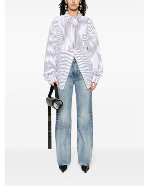 Nili Lotan Blue Mitchell High-Rise Straight-Leg Jeans