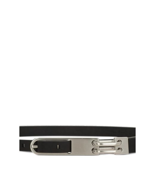 Rick Owens Black Leather Buckle-Fastening Belt for men