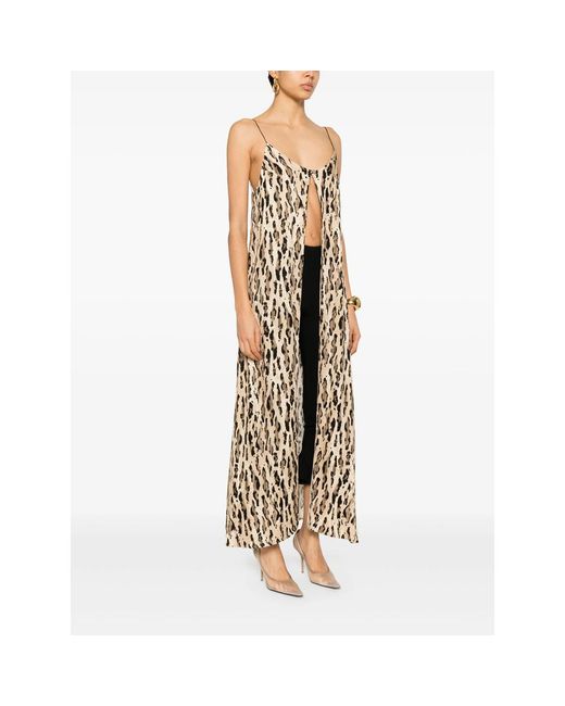 THE NINA STUDIO Natural Animal-Print Top