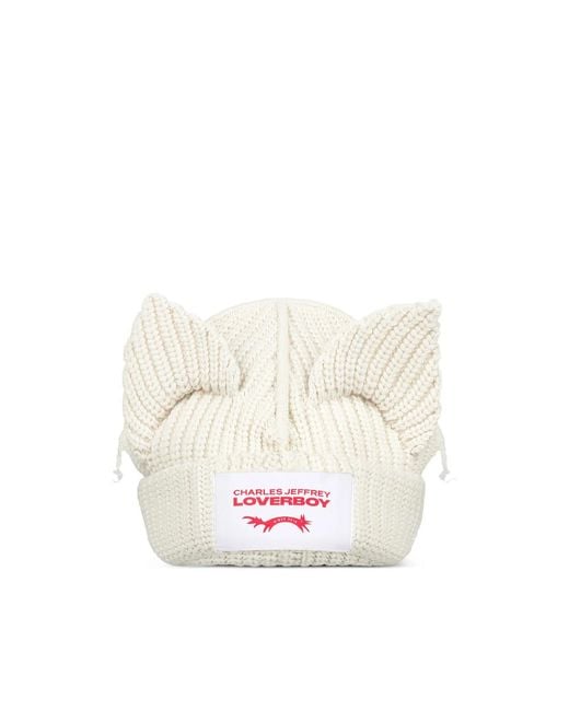 Charles Jeffrey White Ears Beanie for men