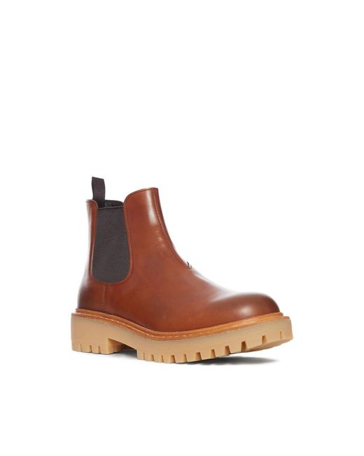 Prada Brown Smooth Calf Leather Ankle Boots for men