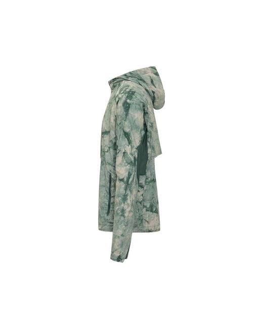 Y-3 Green Hooded Print Jacket for men