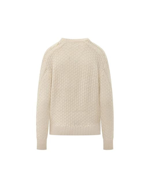 Isabel Marant Natural Cable-Knit Pointelle-Trim Sweater