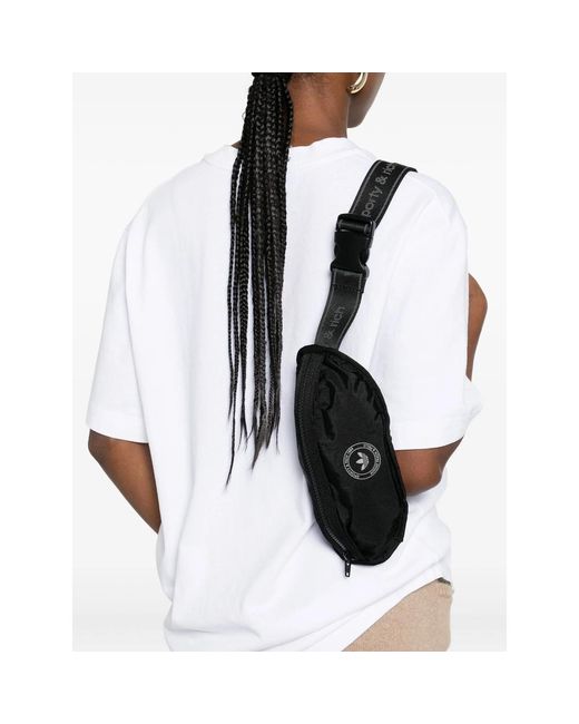 Adidas Black X Sporty & Rich Logo-Print Belt Bag